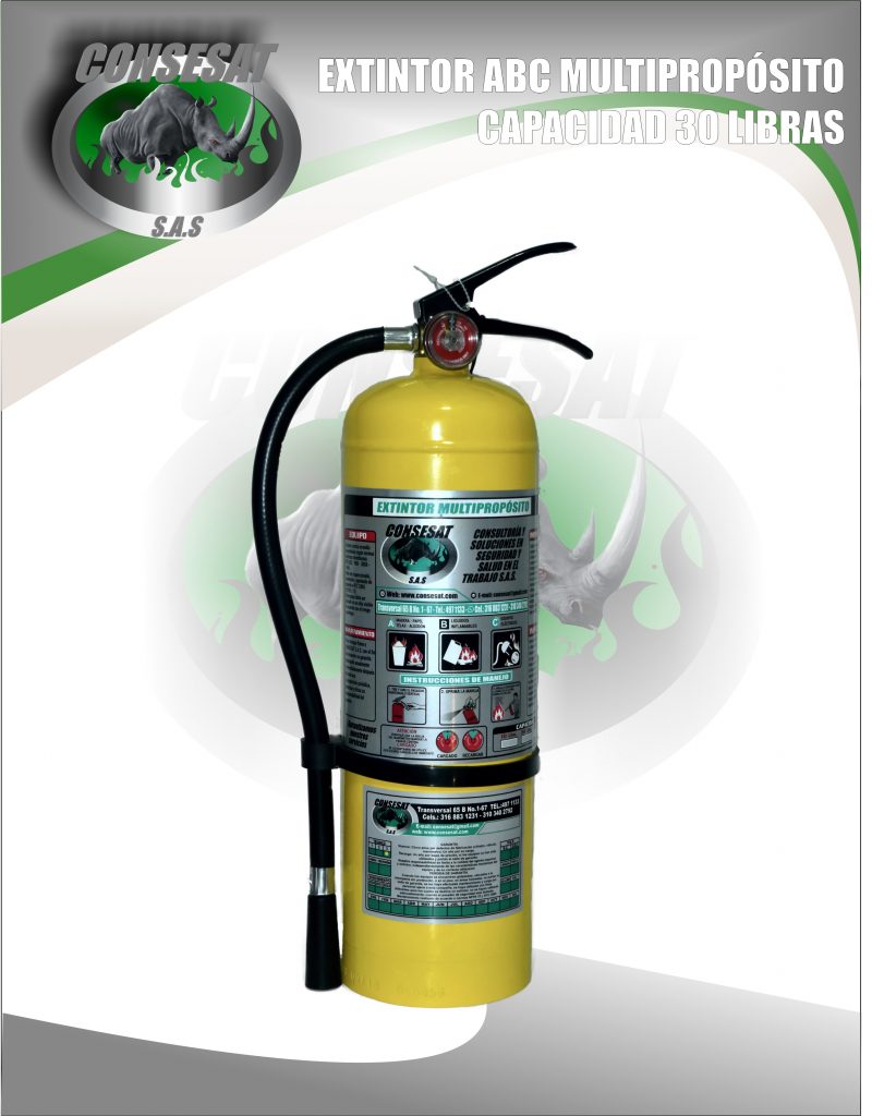 Extintor Polvo Químico Seco ABC Multipropósito | Capacidad 10 libras